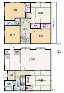 鴨居6丁目戸建て間取り図